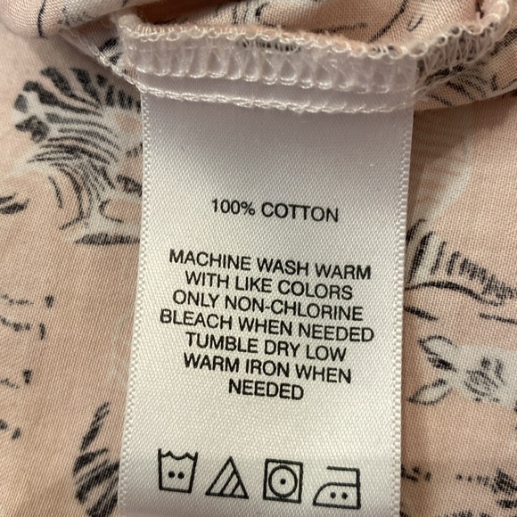 Foxcroft pink zebra print 100% cotton button up blouse Sz M EUC - Picture 12 of 14